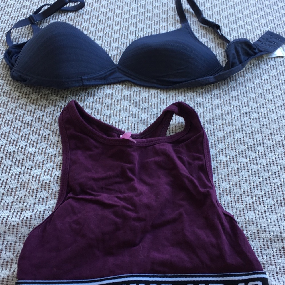 Sports bra and regular teen bra